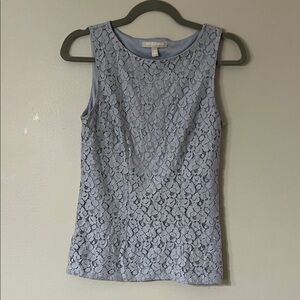 Banana Republic Soft Gray Lace Tank Top